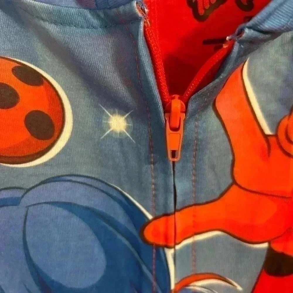 Miraculous Ladybug Zag Heroez Hooded Suit Red Blue Short Sleeve 4/5 Kids‎ PJs